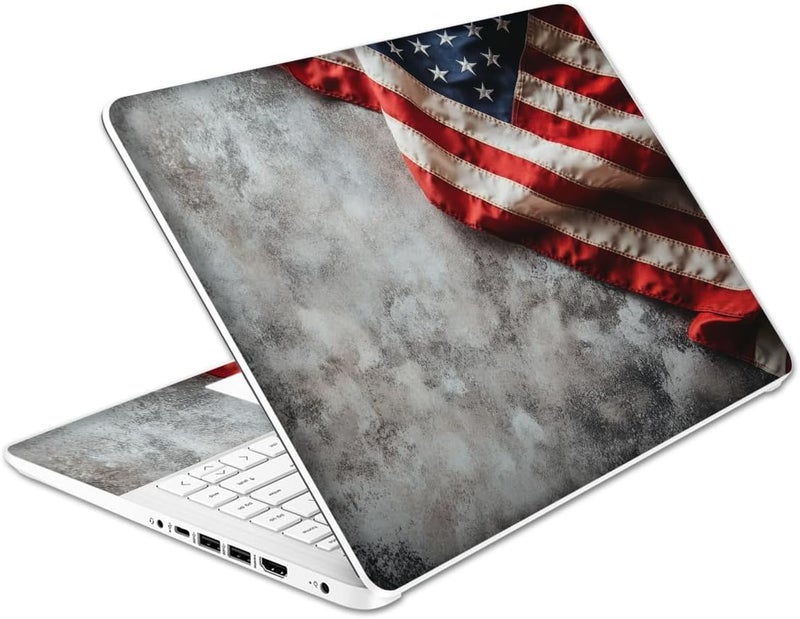 TracyArt Laptop Skin Decal HP 14" - US Flag, Laptop Cover Sticker, No Cutting Required, No Bubble, Waterproof, Scratch Resistant - Including Wide Screen and Wrist Pad - Image 1